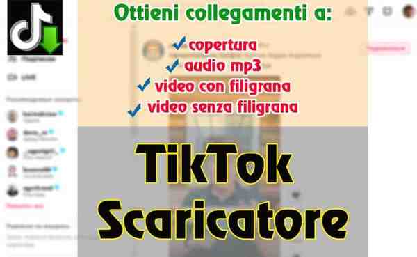 Tik Tok scarica video, audio e copertine